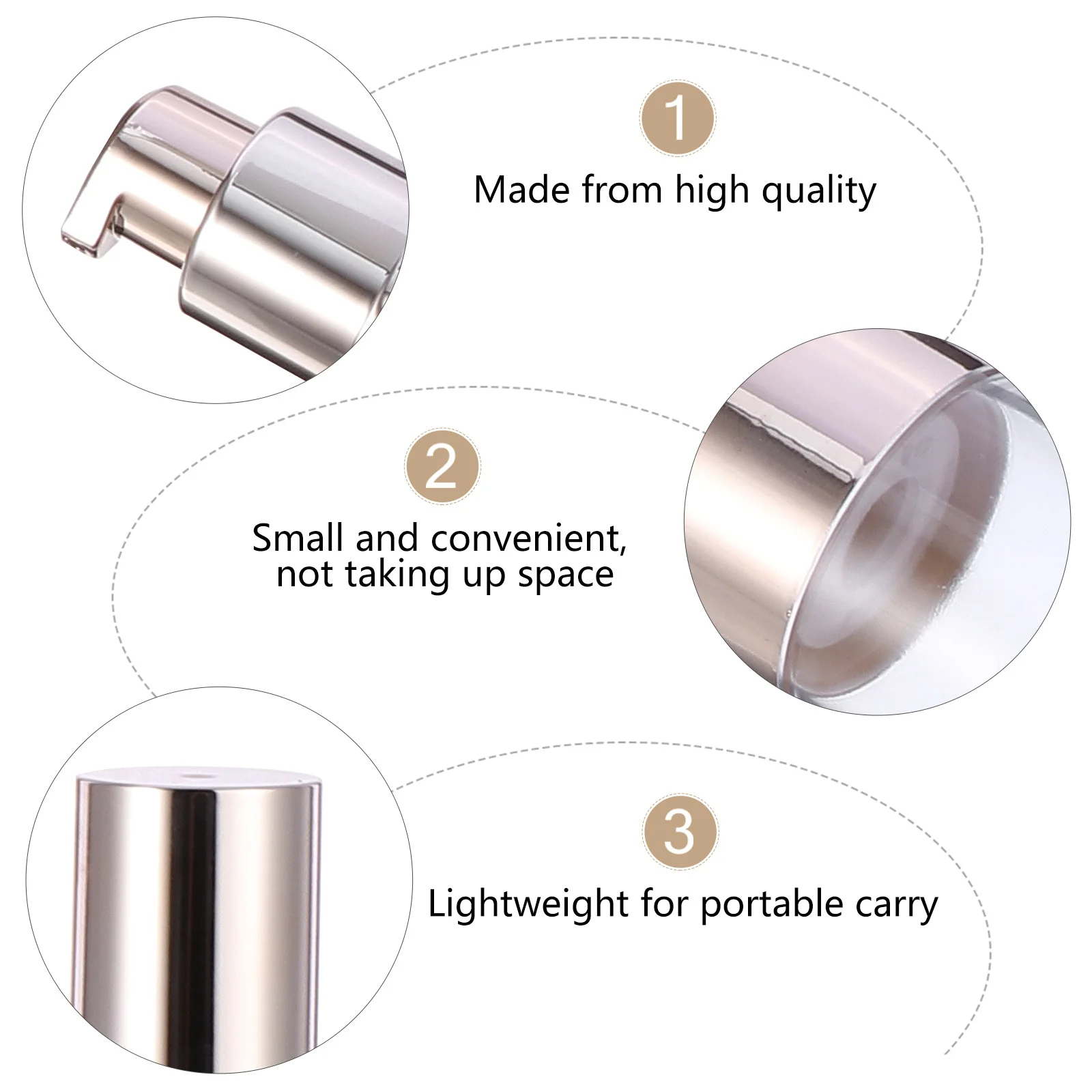 6 قطع من زجاجات المضخة الخالية من الهواء الفارغة القابلة لإعادة الملء، موزع لوشن للسفر، تخزين محمول مانع للتسرب #3