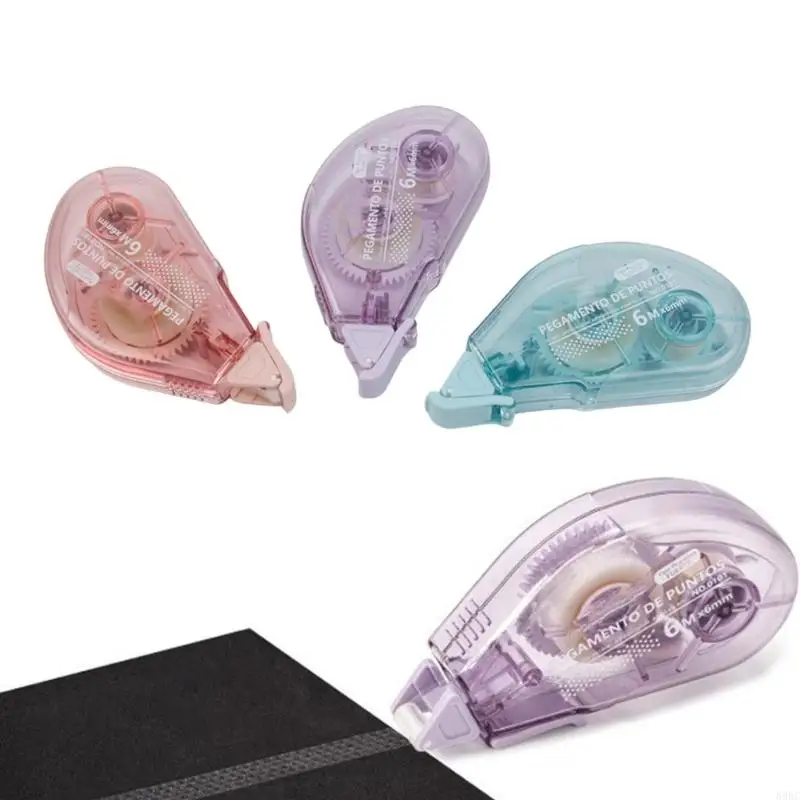 6PCS Băng dính có thể định vị lại Runner 6MMX6M Con lăn kết dính cho thẻ lưu trữ thủ công Làm cho con lăn dính rõ ràng 896C