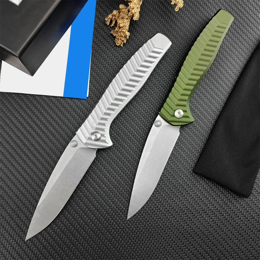 

BM 781 Anthem Folding Knife D2 Drop Point Blade Aviation Aluminum Sliver/Green Handle Outdoor Protable Hiking Pocket Knife