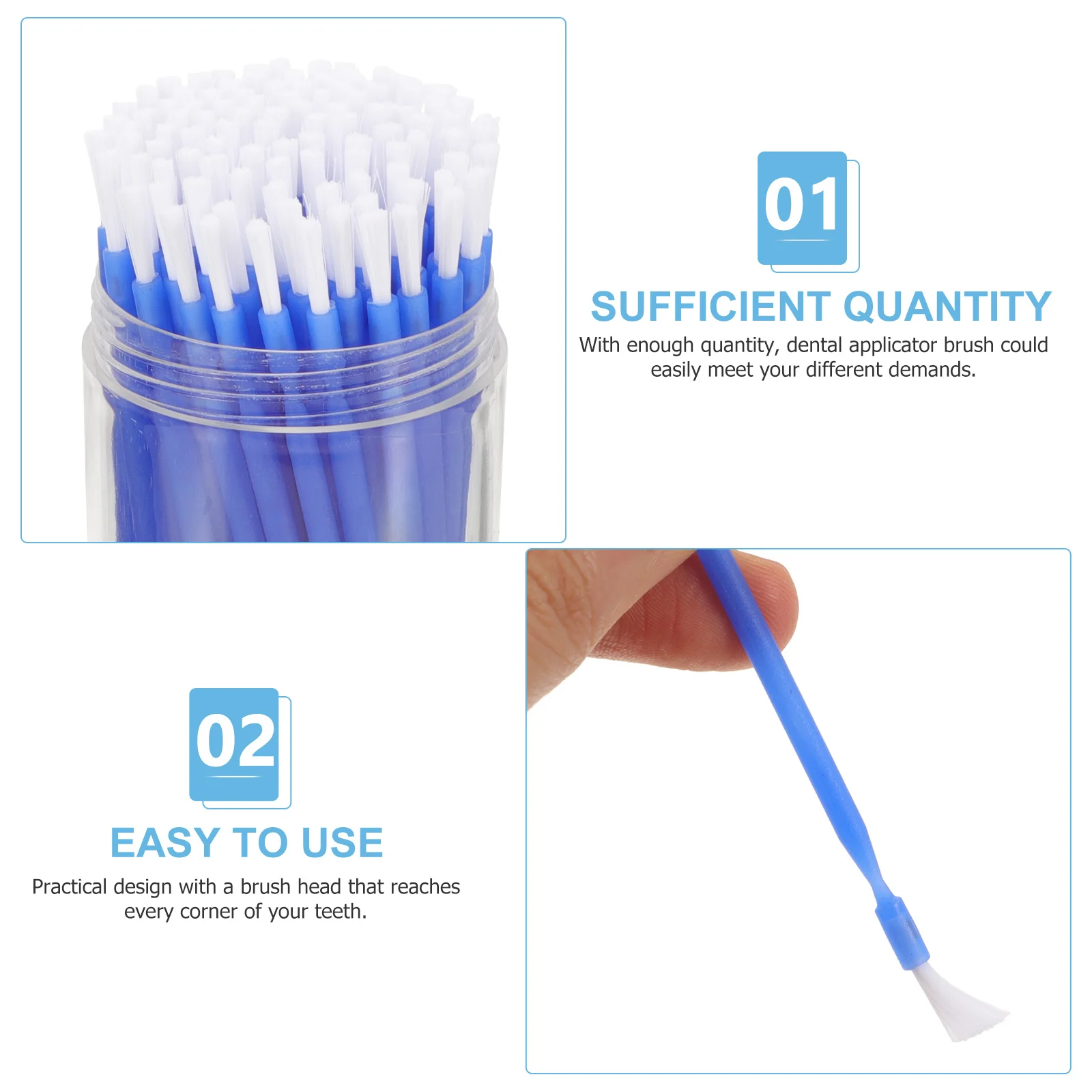 100Pcs Disposable Dental Applicator Brush for Teeth Fluoride Treatment Small Dental Tooth Fluoride Applicators