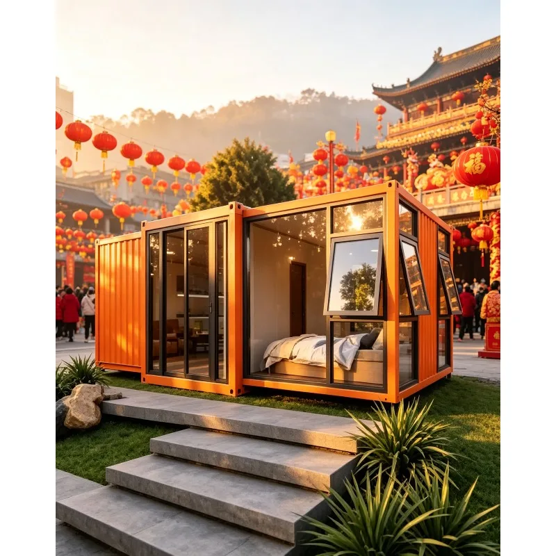 Affordable Prefabricated Folding Container House Expandable Modular Home 40ft 20ft Prefabricated Folding Container Expandable