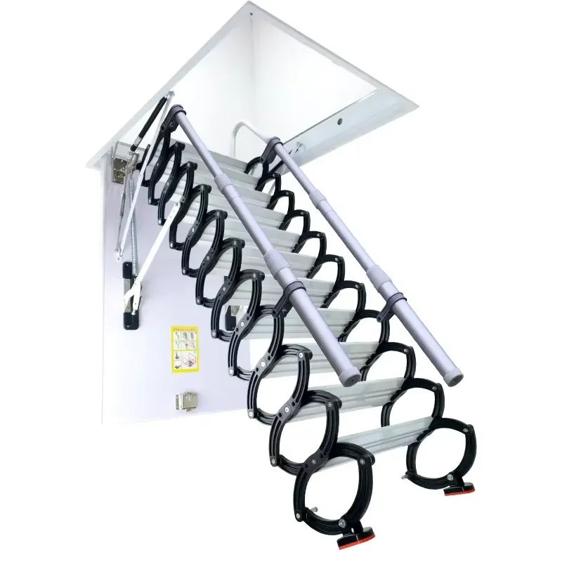 STLF GAOBU EN131 Certified Home Loft Roof Mount Ladder 300 lb Modern Automatic Electric Carbon Steel Telescopic Attic Stairs