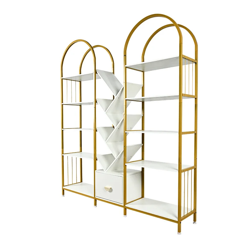Simple bookshelf Floor-to-ceiling multi-layer shelf Home living room Small book storage Multifunctional display stand