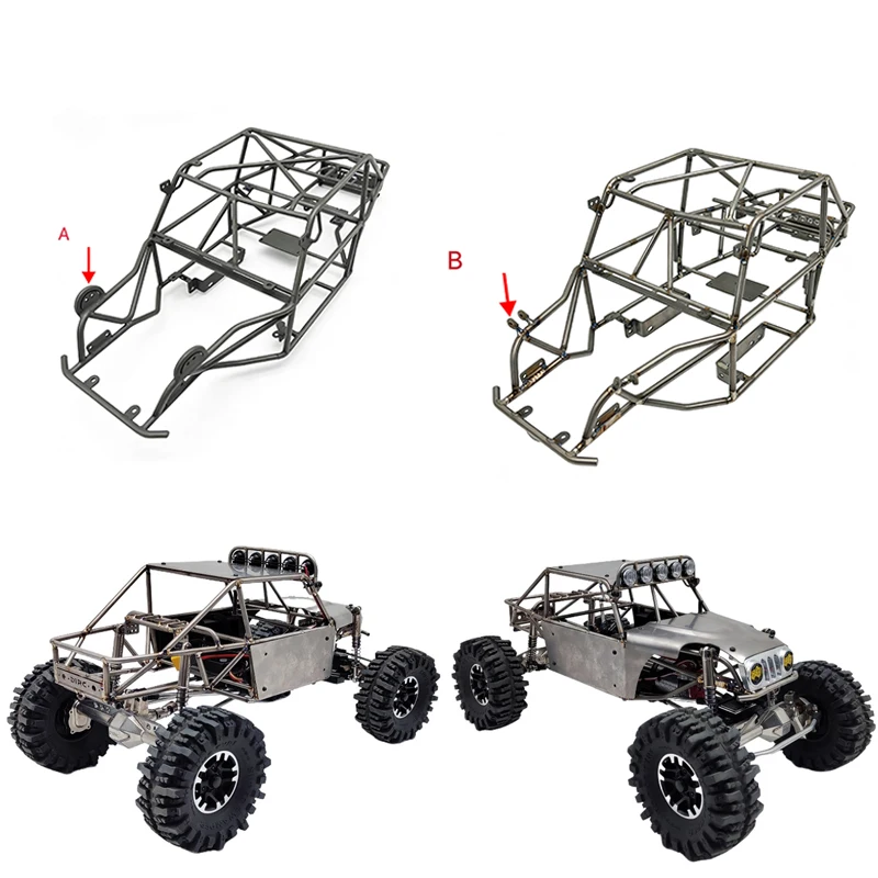 VP H10 Climbing Vehicle Pipe Rack Titanium Alloy V2 Pipe Rack Sandblasted Metal Original Color for 1/10 RC Crawler Car Traxxas