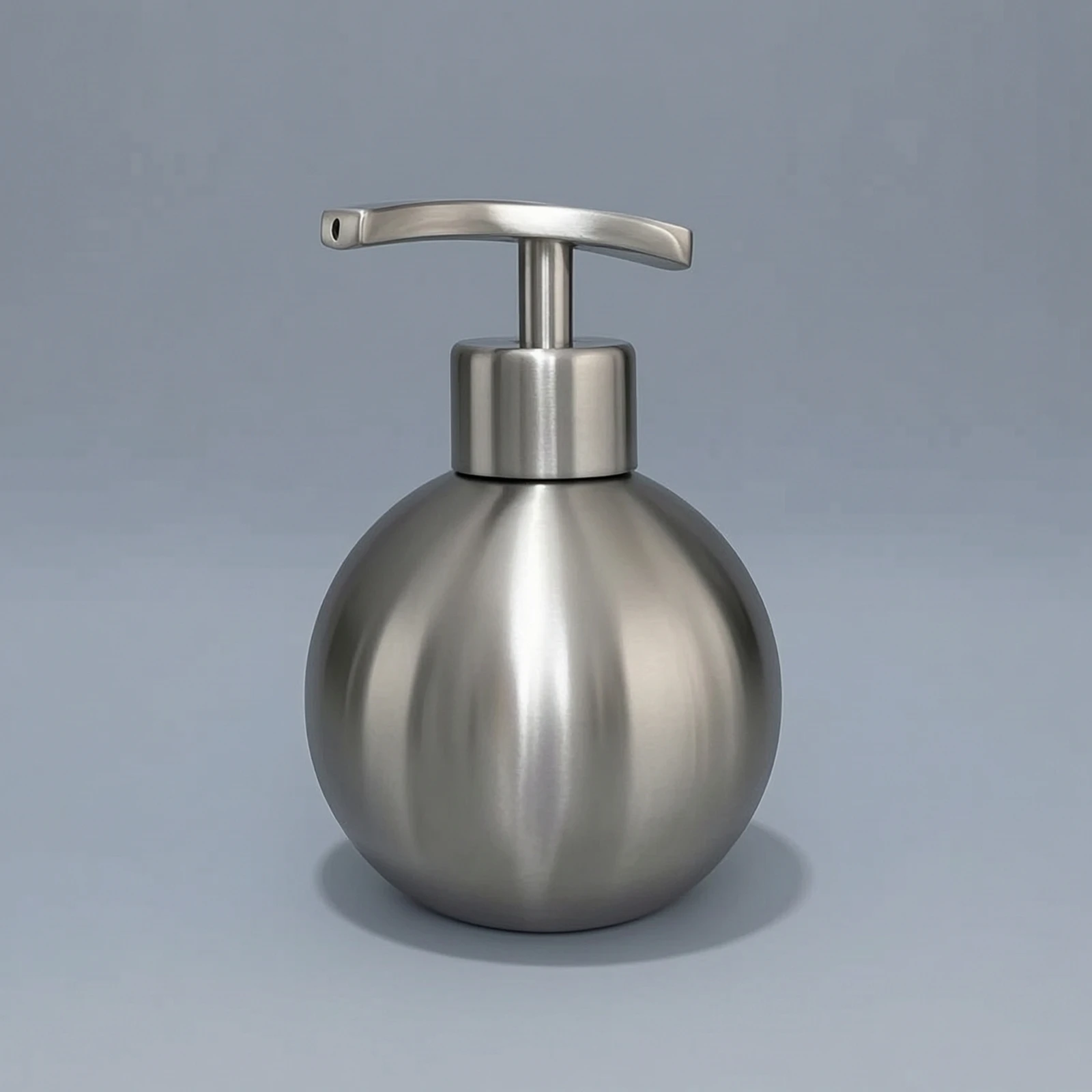 Spherical Soap Dispenser Modern Stainless Steel Dispenser Lotion Bottle with Pump Compact Container Rust-Resistant for Bathroom
