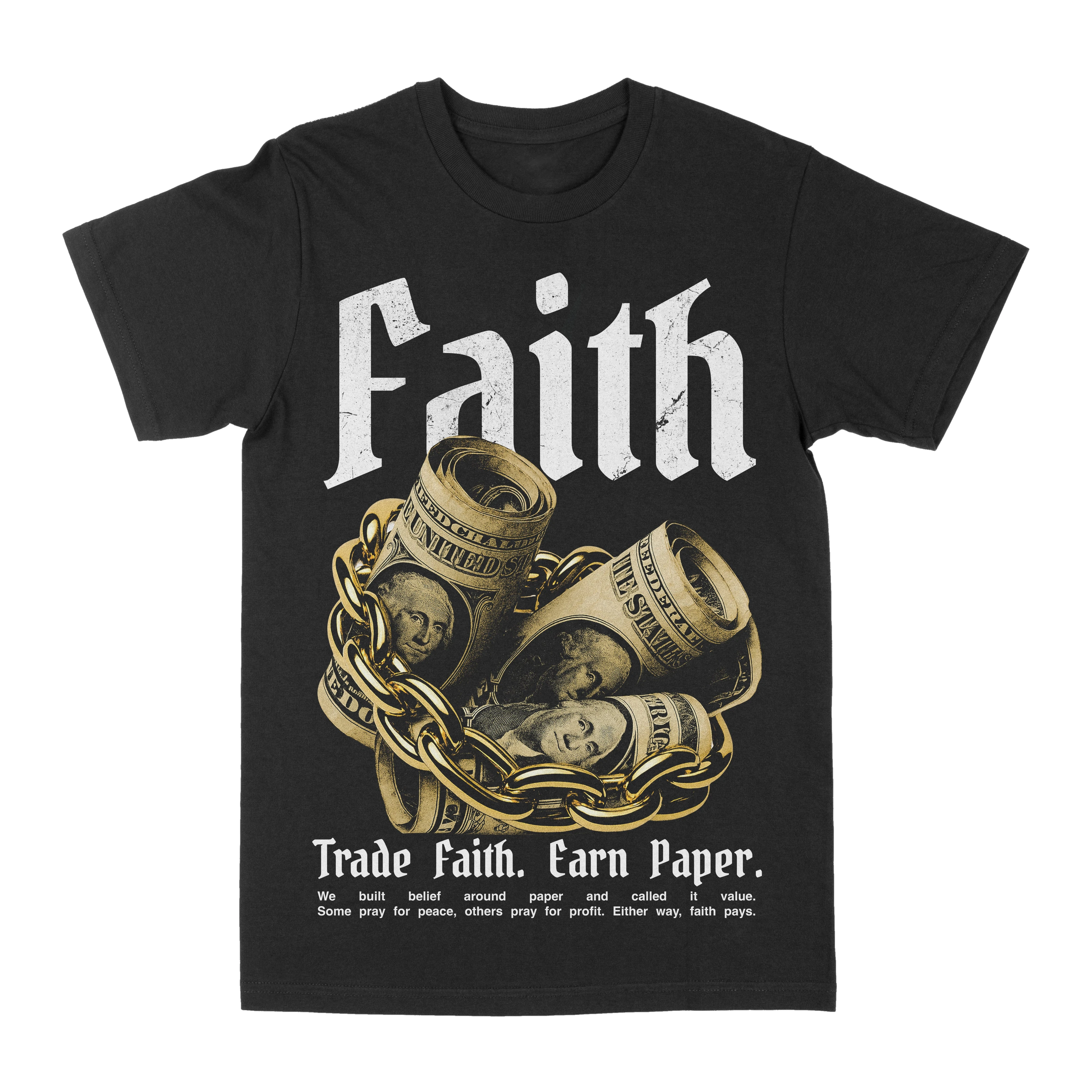 Streetwear Brand Graphics - Have Faith Earn Paper Y2K 스트리트