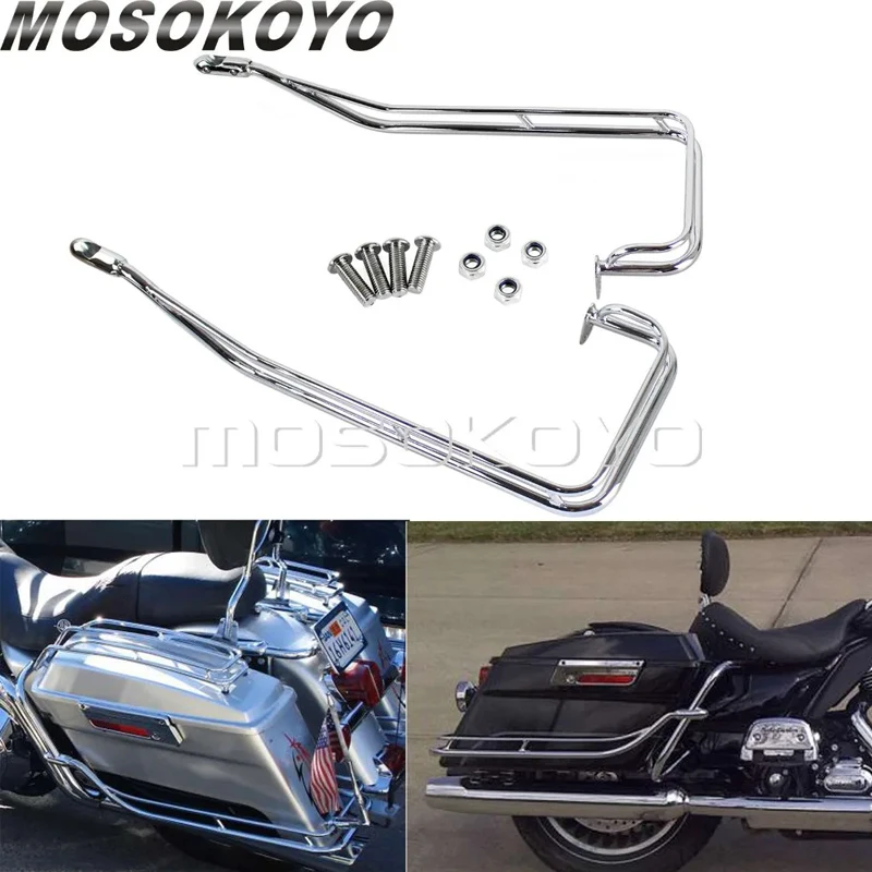 Motocyklowe chromowane ochraniacze na sakwy do Harley Touring Road King Electra Glide Ultra Classic Street Glide CVO Limited 09-13 — zdjęcie 3