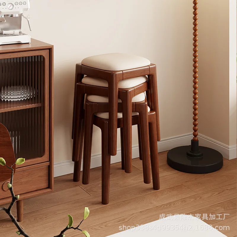 

Home bench comfortable and long-term sitting creative square stool sofa stool dressing stool modern simple chair round solid