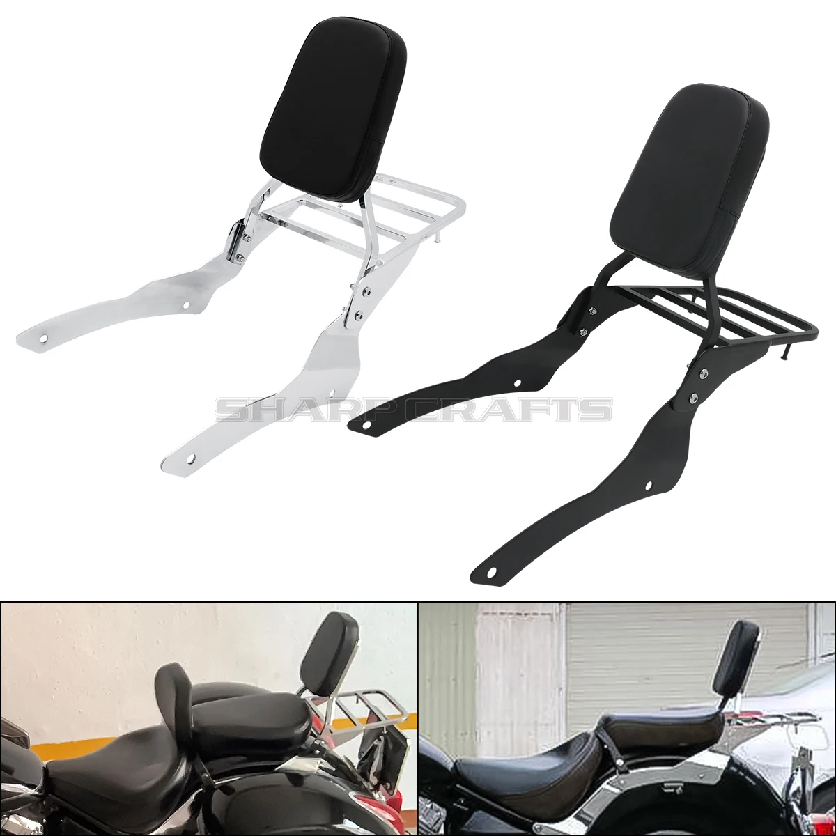 

Для Yamaha Dragstar V-star XVS650 DS400 650 XVS400 Classic 1998-2022 мотоциклетная пассажирская спинка Sissy Bar с багажником