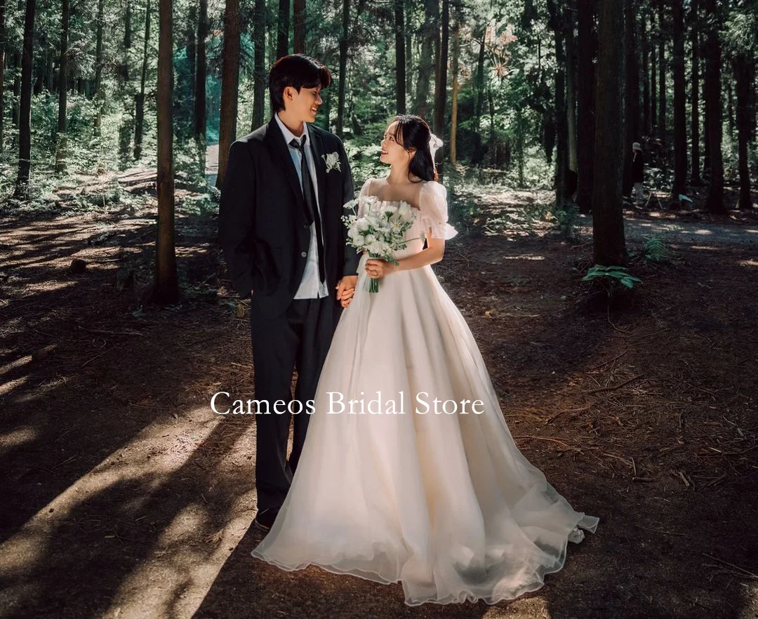 

Colavis Asta Korean Square Neck Ivory Wedding Dress Custom Made Organza Long Bride Dress 웨딩드레스 Photoshoot Wedding Gown Bridal