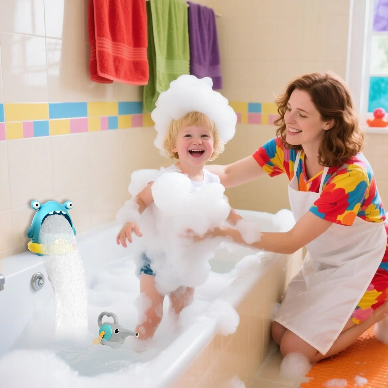 Bath Bubble Maker Shark Baby Bath Bubble Machine Toys Shower Toys Interactive For Holiday Kids Bathroom Birthday Daycare Home