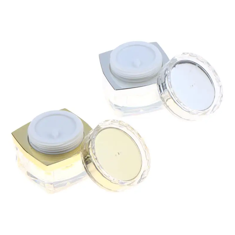 Simple Empty Cosmetic Container 1Pcs Gold Silver Refillable Face Cream Jar for Daily Home Travel Skincare Use