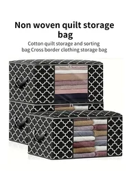 Non Woven Large Capacity  Foldable Wardrobe Storage Bag,Blanket Clothes Organization, Household Quilt Moving Handbag