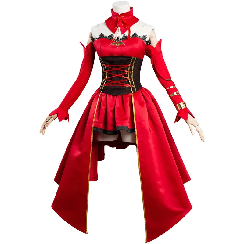 

qq34SingXeng Аниме Такт Оп. Destiny Косплей Костюм Одежда Хэллоуин Карнавальный Костюм Женщины Девушки Красное Французское Платье На Заказ