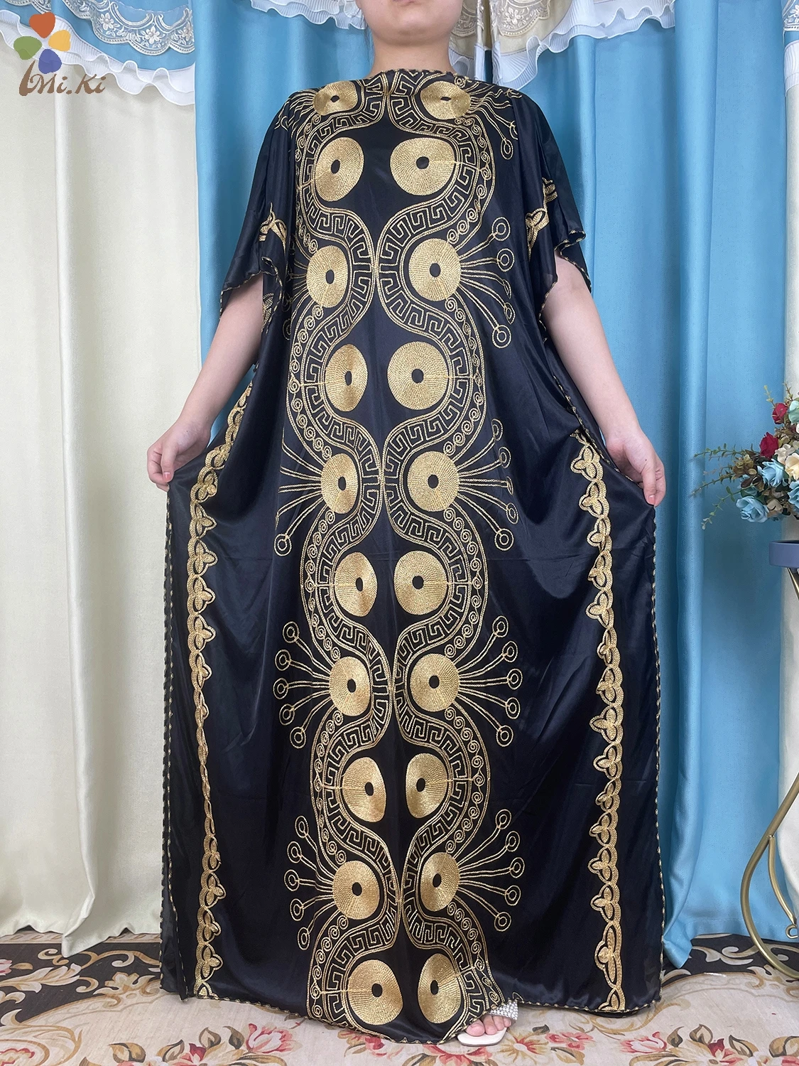 Hot Sales New Fashion African Abaya Embroidered Dress Dubai Turkey Dresse With Scarf High Quality Fabric Long Lady Islam Clothes