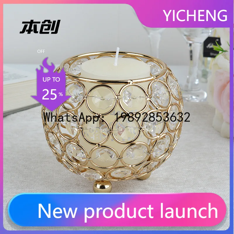 

Hys christmas crystal candlestick ornament metal candle holder wedding birthday decoration