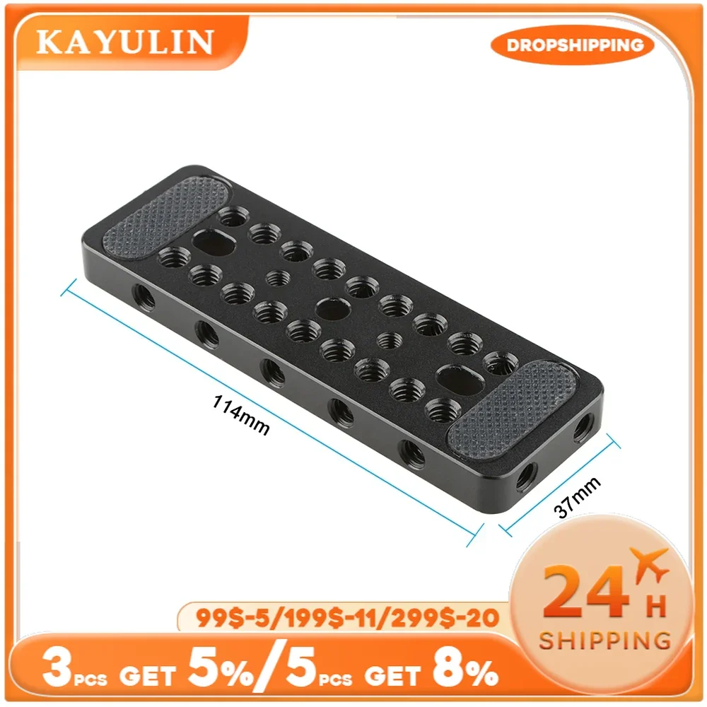 Kayulin Aluminum Cheese Plate Top Plate for Blackmagic Cinema Camera BMCC Dslr Slr Camera