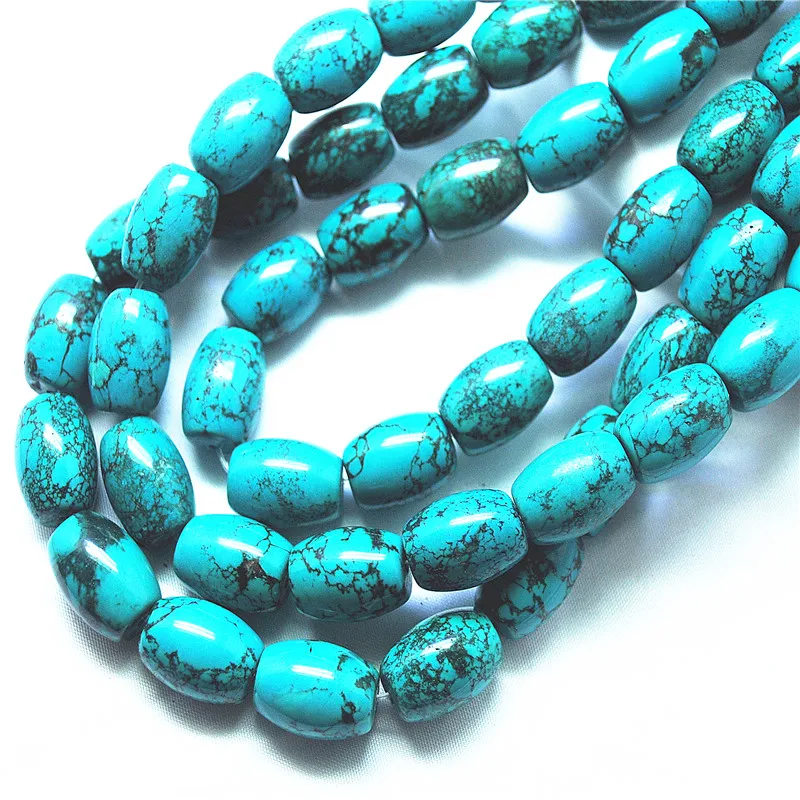 1 سلاسل حار طبيعة الفيروز حجر سلاسل طبل شكل 13X18 مللي متر DIY بها بنفسك صنع المجوهرات أجزاء جيدة بالنسبة لك