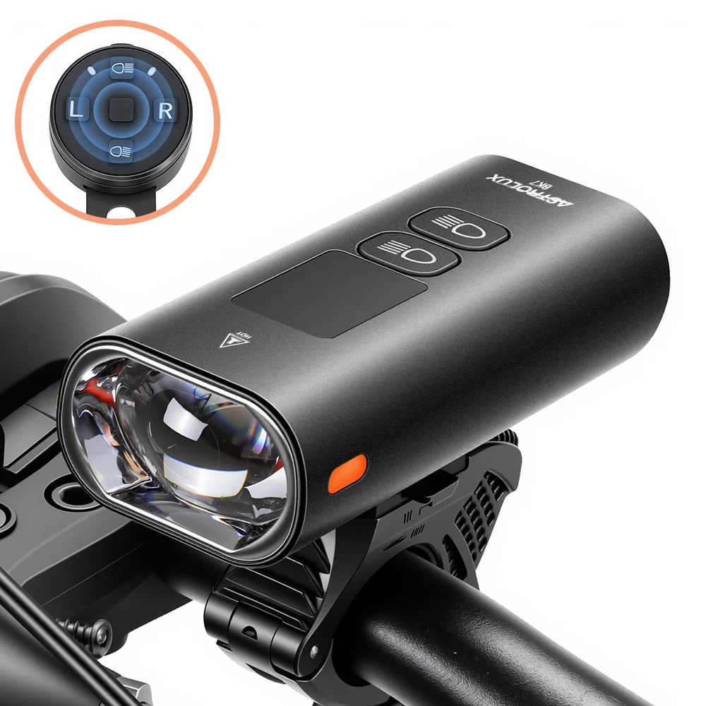 Luz Delantera Inteligente Inalámbrica para Bicicleta Astrolux BK7, 1600 Lúmenes, 5200mAh, Recargable por USB, Banco de Energía Portátil para Bicicleta de Carretera