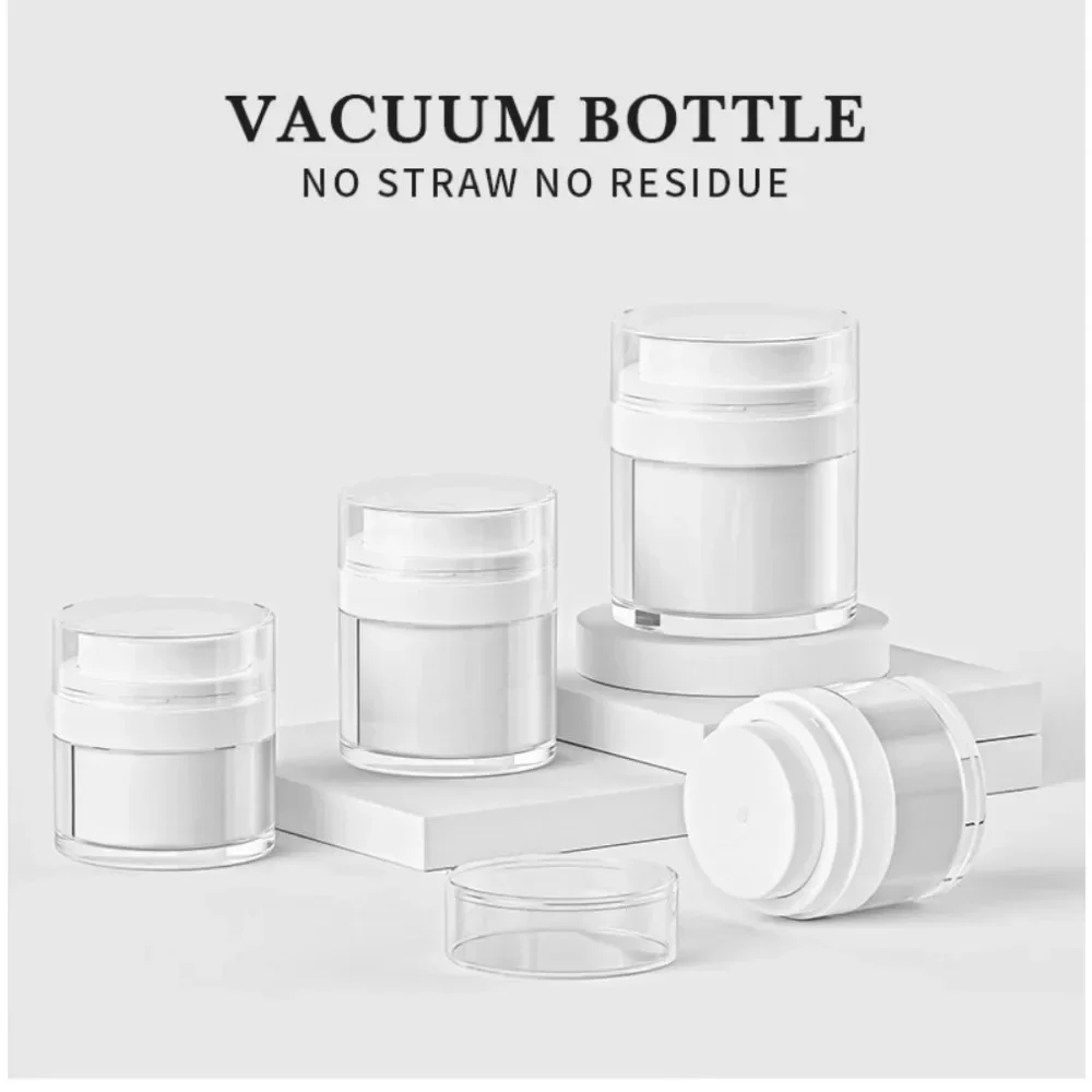 15/30/50ml Airless Empty Pump Jar Refillable Creams Gels Lotions Dispenser 1Pc Travel Leakproof Cosmetic Container Vacuum Bottle