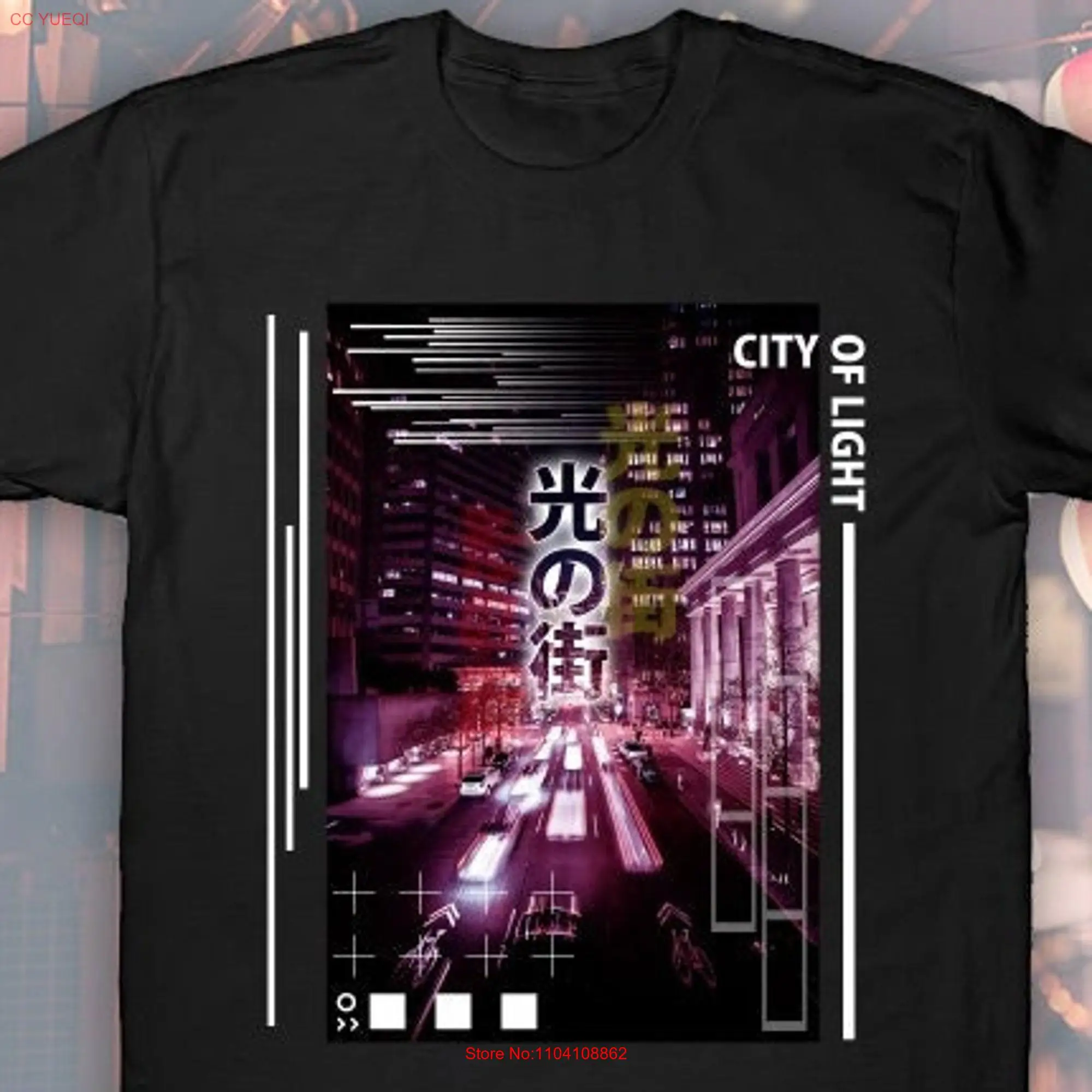 City of light Tokyo lofi Aesthetic design streetwear Japan style T shirt  long or short sleeves