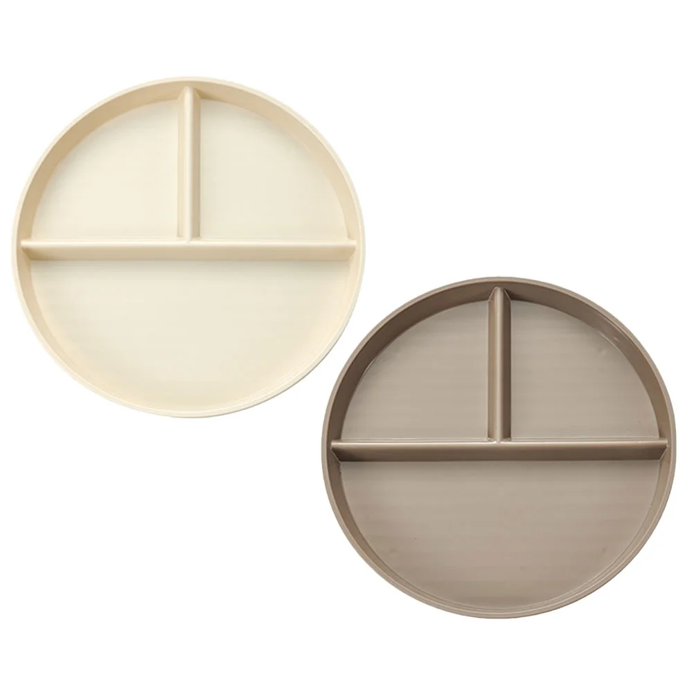 2 Pcs Fat-reduced Dinner Plate Divided Dining Plates for Kitchen Compartment Reusable Tray Flatware