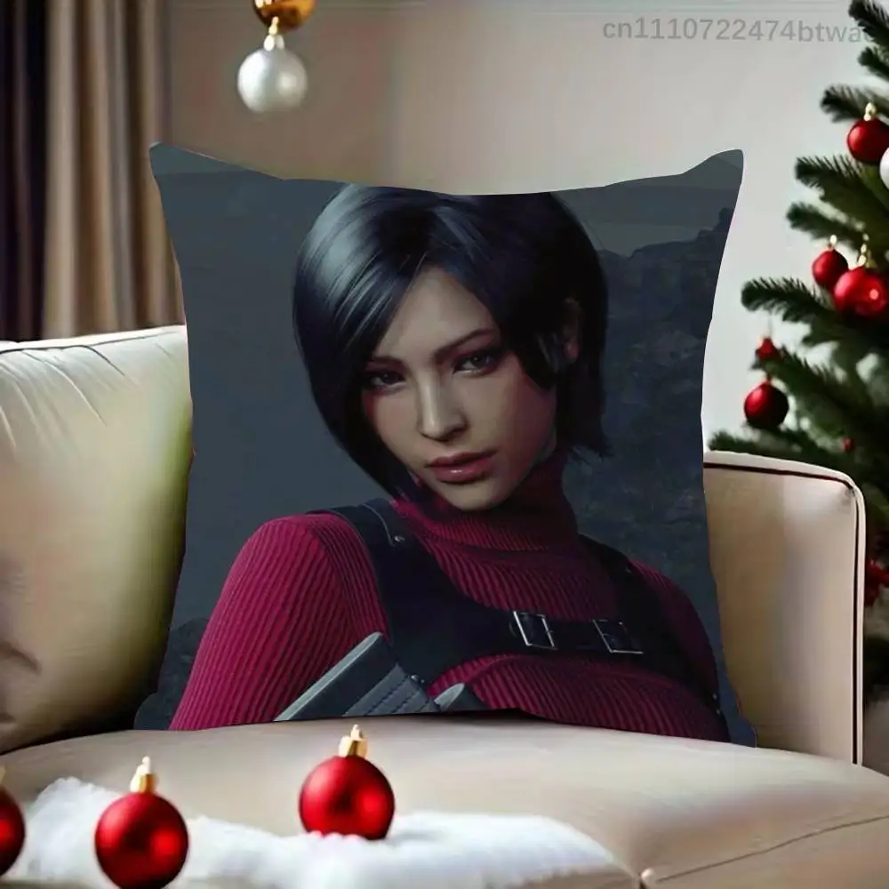 Ada Wong R-Resident E-Evil 4 Pillow Case For Sofa Bedroom Living Room Plush Cushion Cover Decorations and Protector