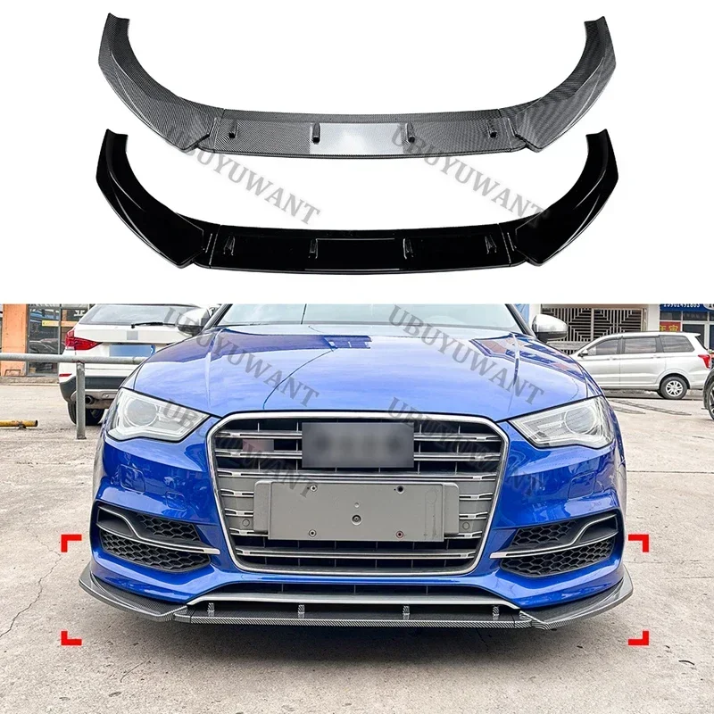 For AUDI A3 8V Sports S-Line S3 2013 -2016 Front Bumper Lip Custom Parts Front Chin Spoiler Splitter Protector Body Kits
