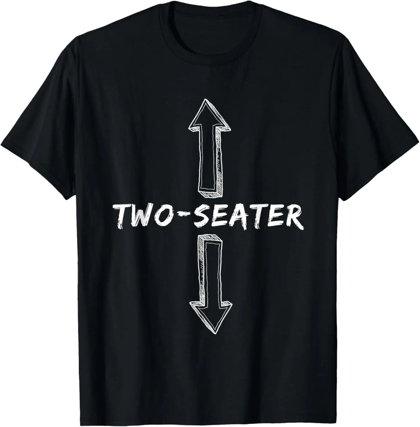 Two Seater Dirty Humor Funny Sarcastic Offensive Gag T-Shirt 100% Cotton Trendy Y2K Short-Sleeve Tee-Soft, Quick-Drying,