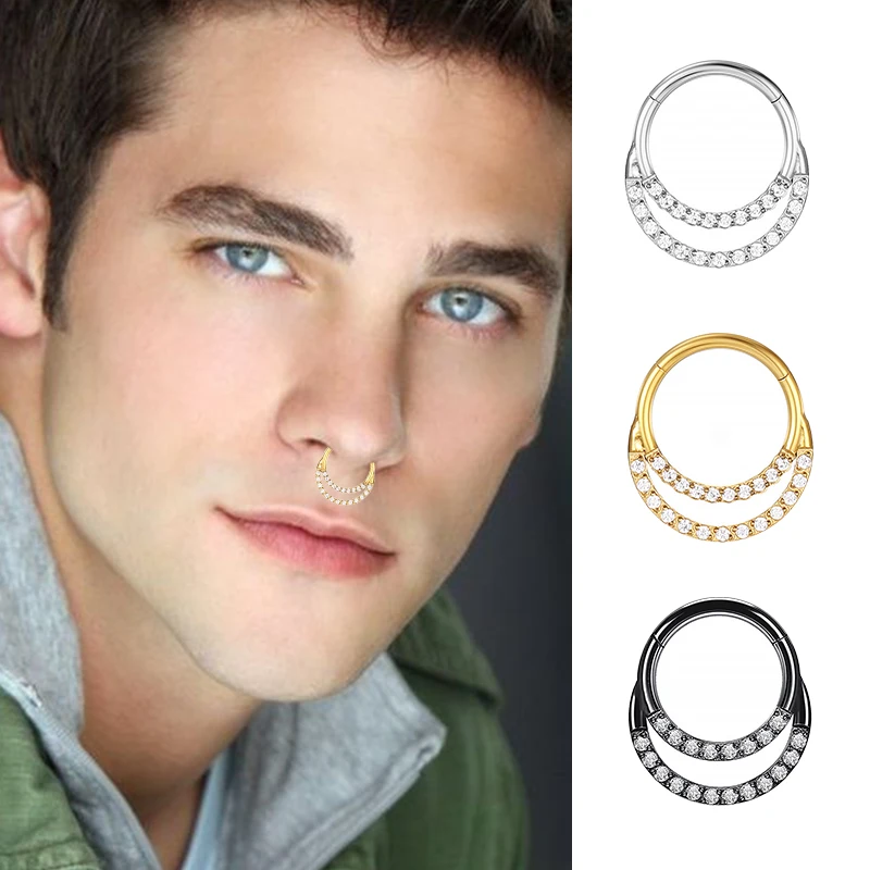 G23 Titanium Piercing Clicker Segment Hoop Nose Rings Earrings Nose Septum Piercing Ear Tragus Cartilage Helix Lip Ear Piercing