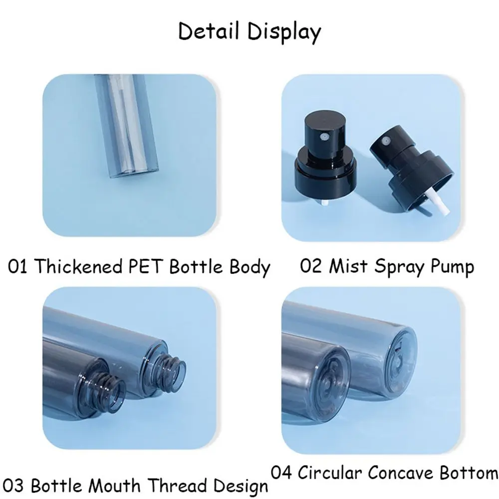 60ml 80ml 100ml 120ml butelka z rozpylaczem drobnej mgły podbutelkowej przenośna mała kosmiczna butelka do butelek z balsamem do butelek
