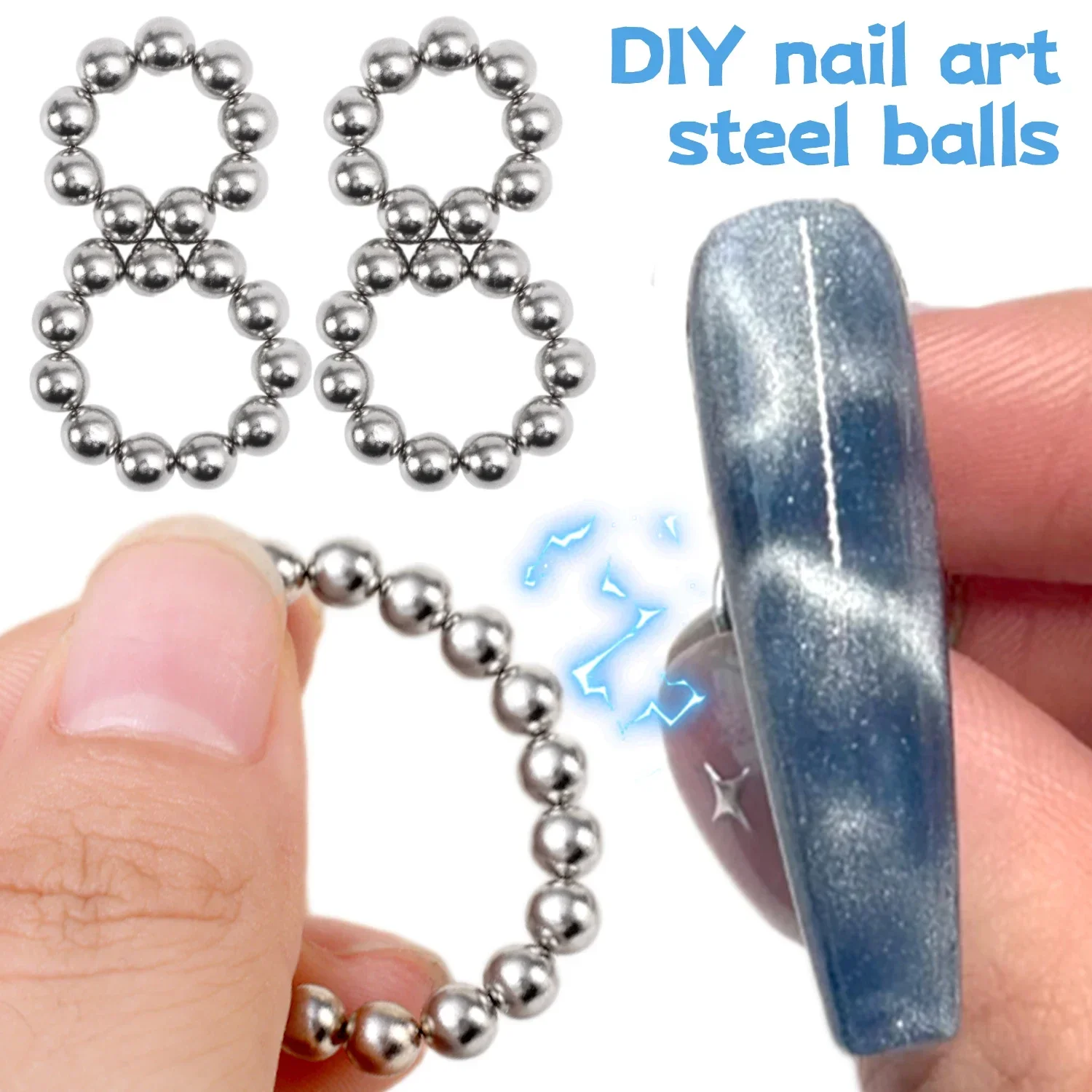 3D Cat Eyes Magnet Beads for Nail Art Water Ripple Nail Gel Polish Round Magnetic Beads Balls Multi-function Nails Salon Tools