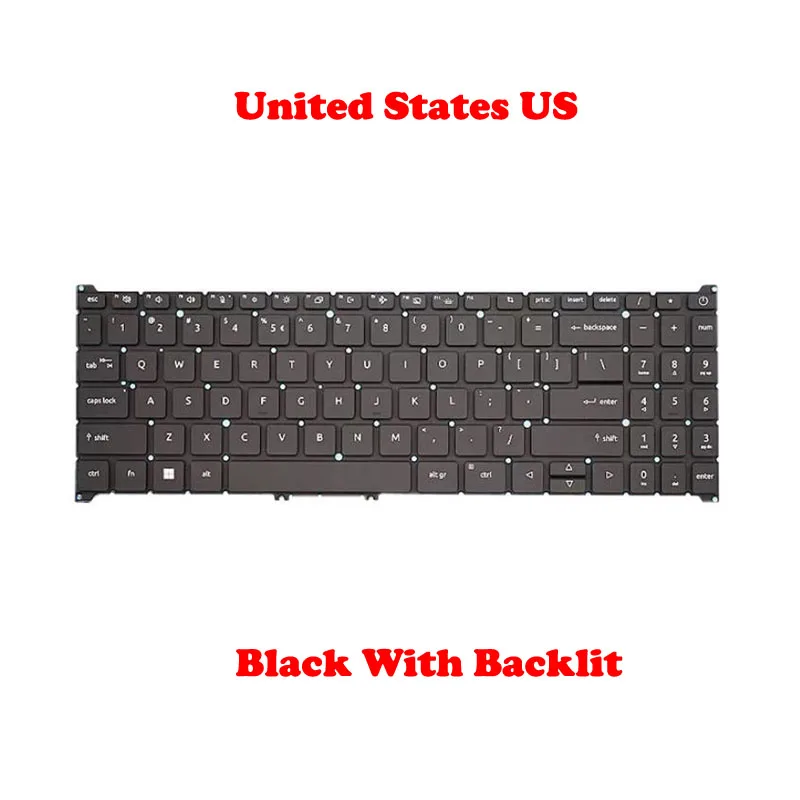 Imagem -02 - Teclado Retroiluminado us la para Acm21g1 e 6la Adequado para Acer A31524p A315-24pt A31559 A51547 N22c6 N22q3 S50-54 A515-57 A715-51 Qv05tp A10b Novo