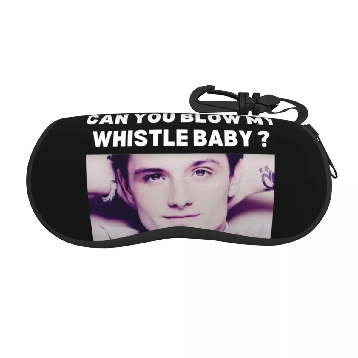 Josh Hutcherson Can You Blow My Whistle Baby Glasses Case Travel Zipper Eyeglasses Protector Print Eyewear Container