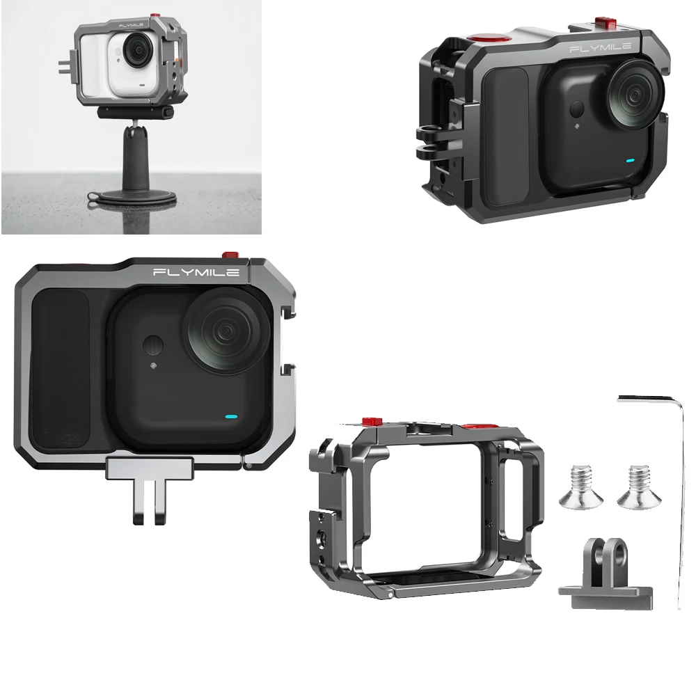 

Camera Cage Protective Case for Insta360 Go Ultra, Metal Frame Aluminum Bezel Expansion Action Mount Adapter for Go Ultra Camera