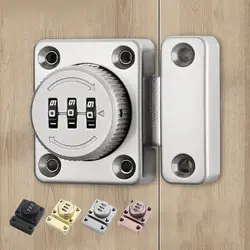 3 Digit Combination Password Door Lock Catch Cam Code Lock Sliding Bolt Lock Cabinet Door Shoe Drawer Anti-Theft Push-Pull Lock