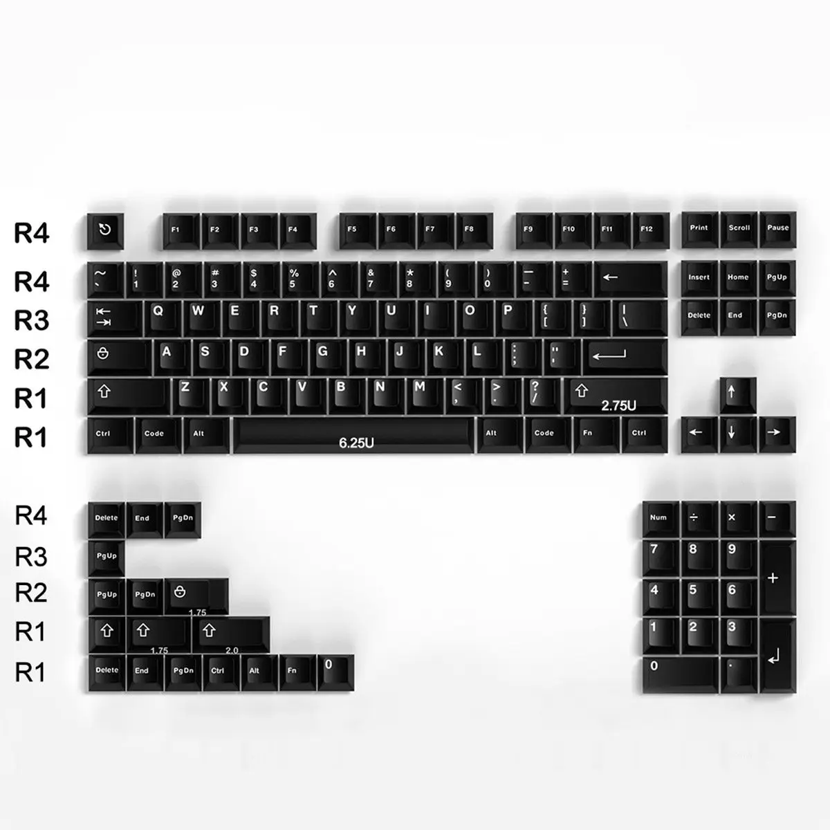 121 Tasten Weiß-Schwarze Keycaps Double Shot Cherry Profile Keycaps für MX Custom 64/87/96/104 Mechanische Tastaturen