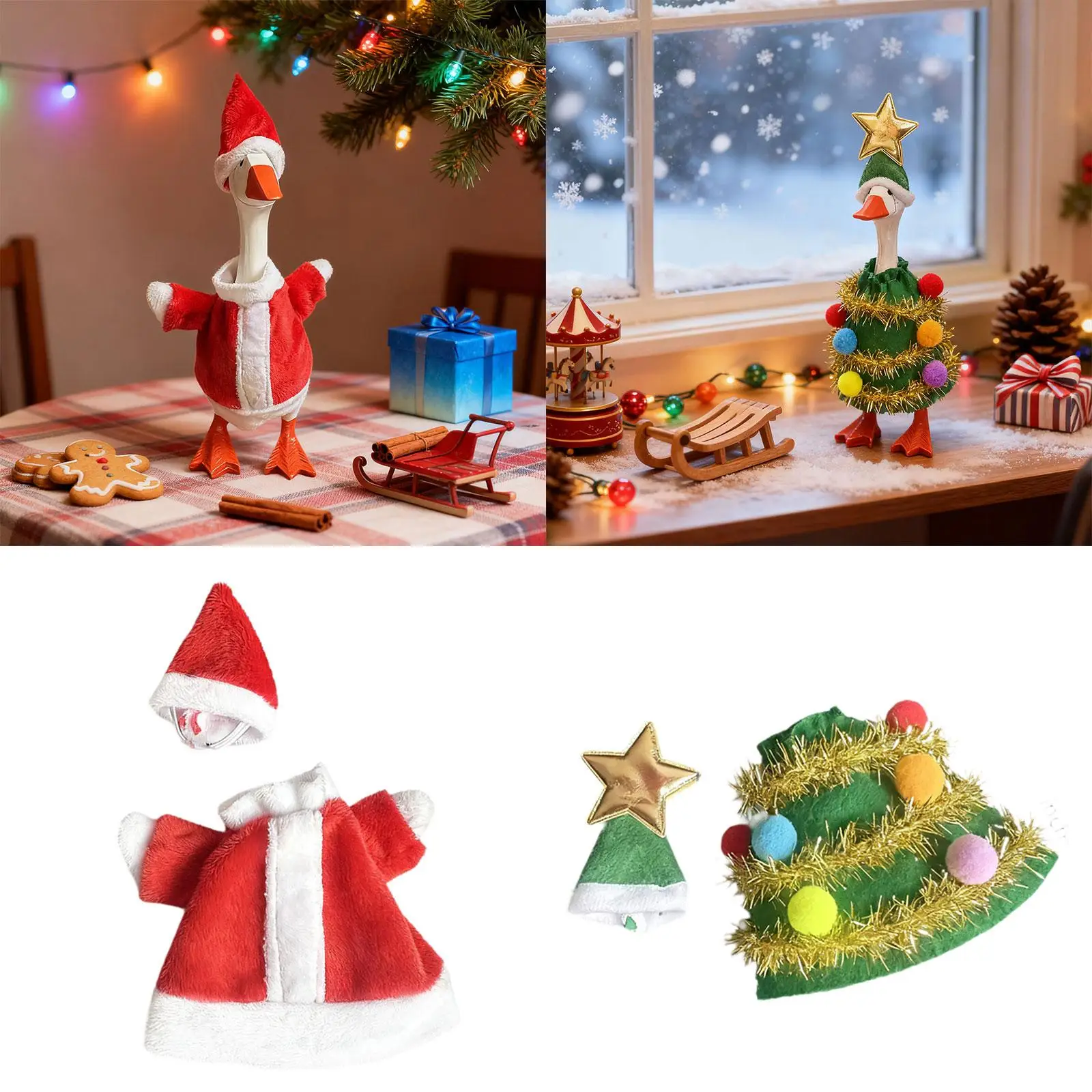 

Креативная фигурка гуся, Рождественский костюм, шляпа для офисного стола, статуя гуся, праздничное украшение