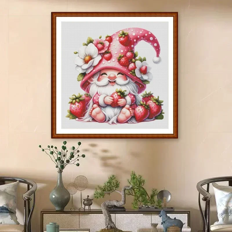 [ZZ5148-cranberry Dwarfs] Stamped Cross Stitch Kit 11/14/16/18CT Pre Printed Canvas Cotton Thread DIY Embroidery Home Wall Decor