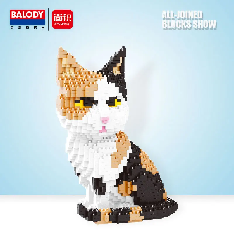 

Balody Cute Cartoon Cat Building Blocks Diamond bricks black cat Model educational toys kids Girl gifts