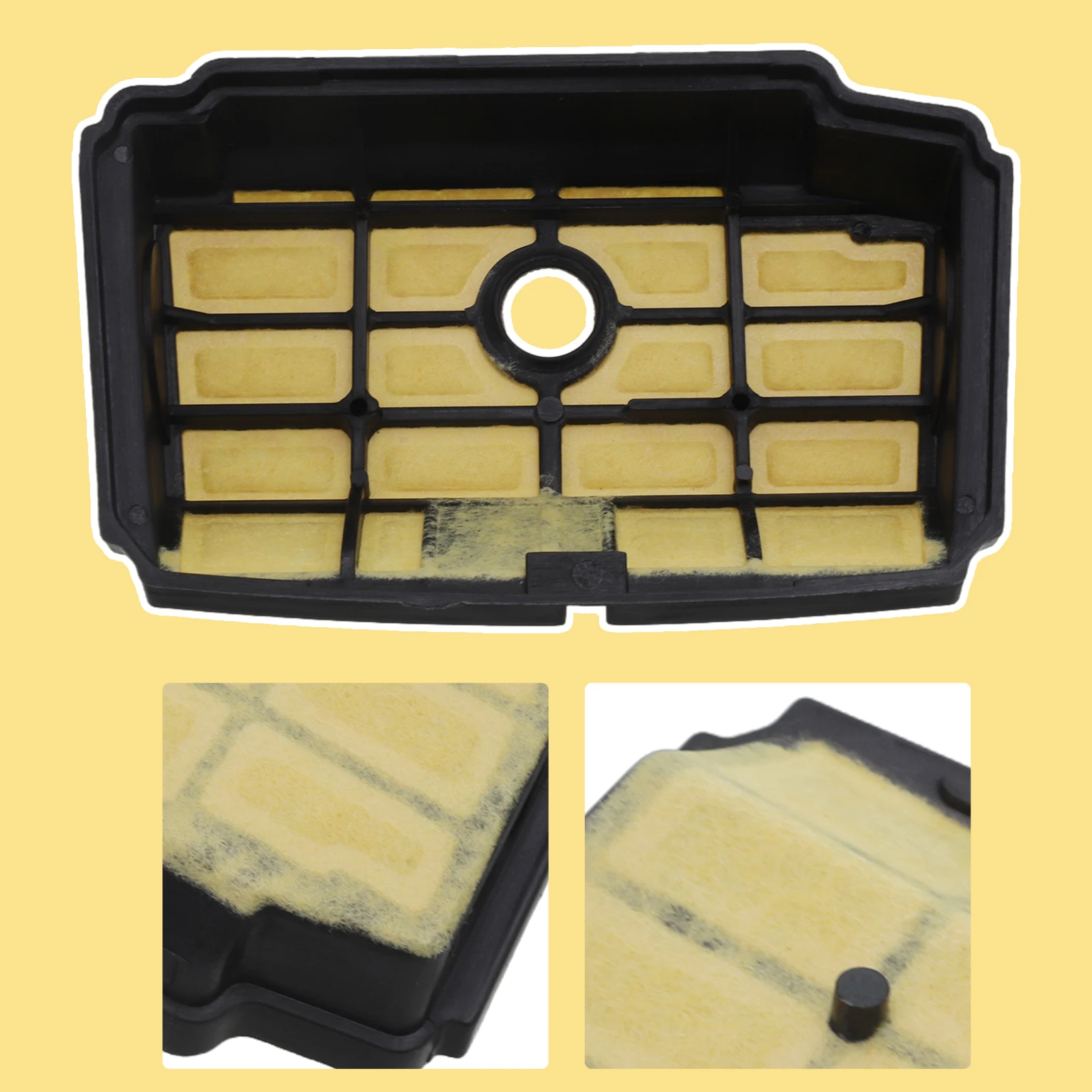 Filtro de ar mais limpo filtro de motosserra preto peças de motosserra resistência ao desgaste amarelo 3 peças filtro de substituição de motosserra