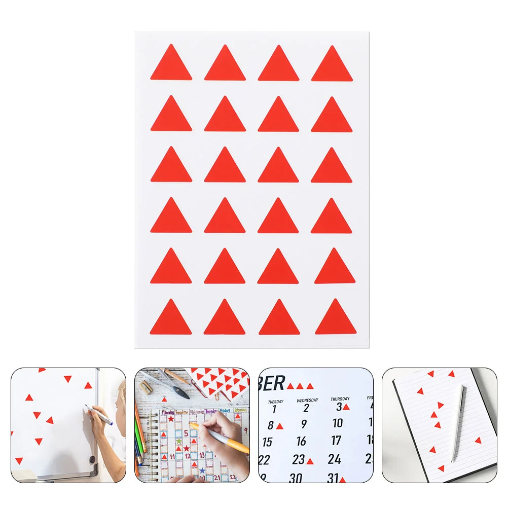 

576 Pcs Nail Stickers Map DIY Marking Label Triangle Red Classification Classified Shape