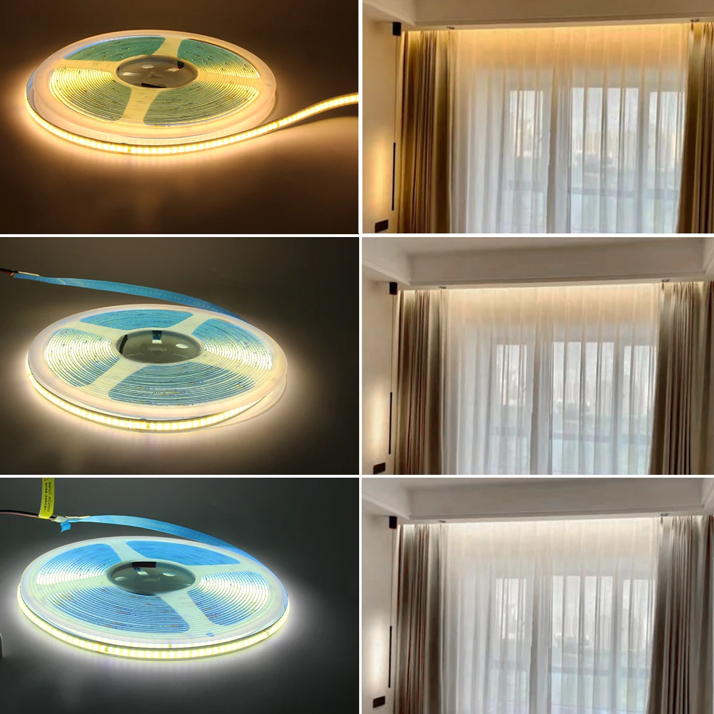 220V 230V AC COB LED Strip Lights 5M 10M Flexible Ribbon Warm White/Natural White/Cold White Linear Lighting Stripe Room Decor