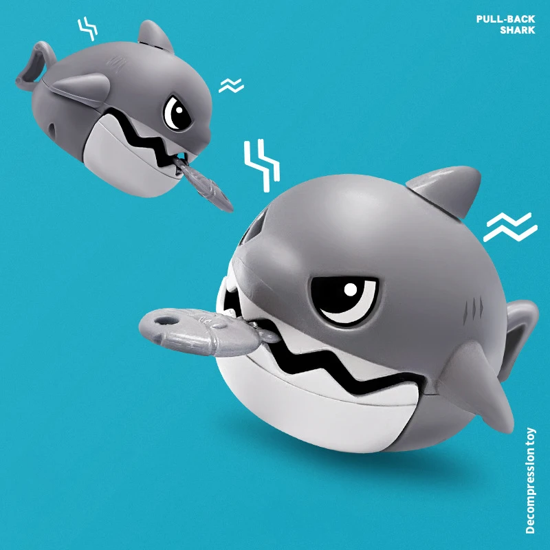 ของเล่นเด็กสร้างสรรค์ สนุกสนาน ฉลามกัดด้าย ดึงเชือก จี้พวงกุญแจ ตกแต่งกระเป๋า ของขวัญงานปาร์ตี้