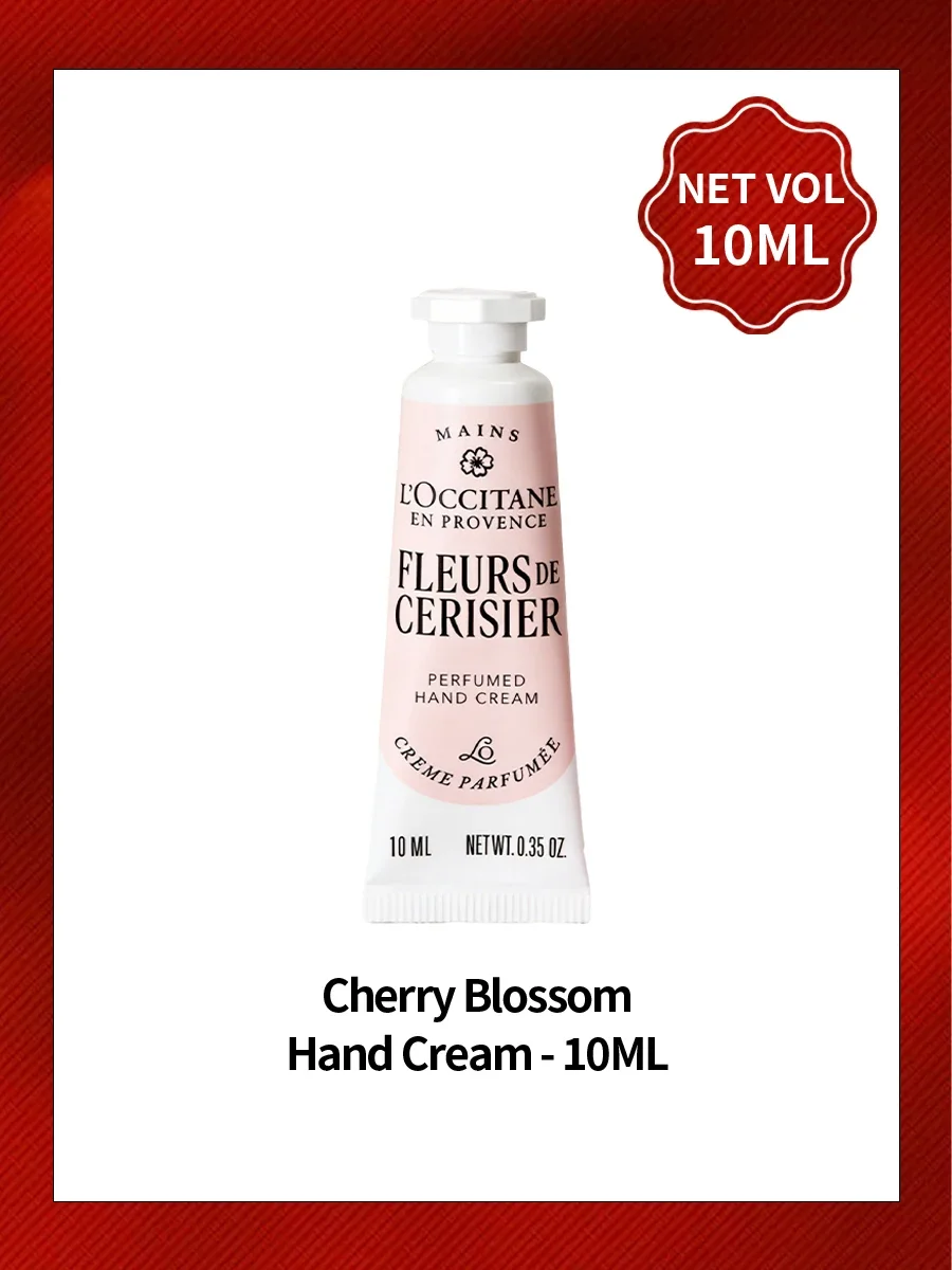 L'Occitane Cherry Blossom Hand Cream 10ml Portable Size Luxury Moisturizing Hand Cream Floral Scent For Dry Cracked Hands Travel