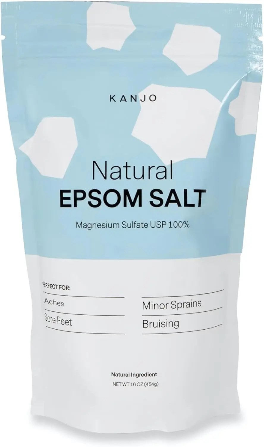 

100% Pure Epsom Salt for Muscle Relief, Joint Soak, Foot Bath, Unscented 16 oz