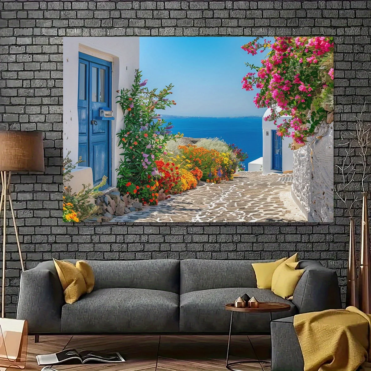 Santorini Island Background Banner - No power required, versatile for celebrations and decorations - Image 5