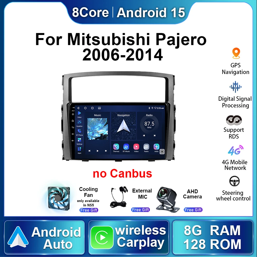 

Автомобильный радиоприемник Android для Mitsubishi Pajero 2006-2014, мультимедийный видеоплеер, стереонавигация, Carplay, разделенный экран без DVD