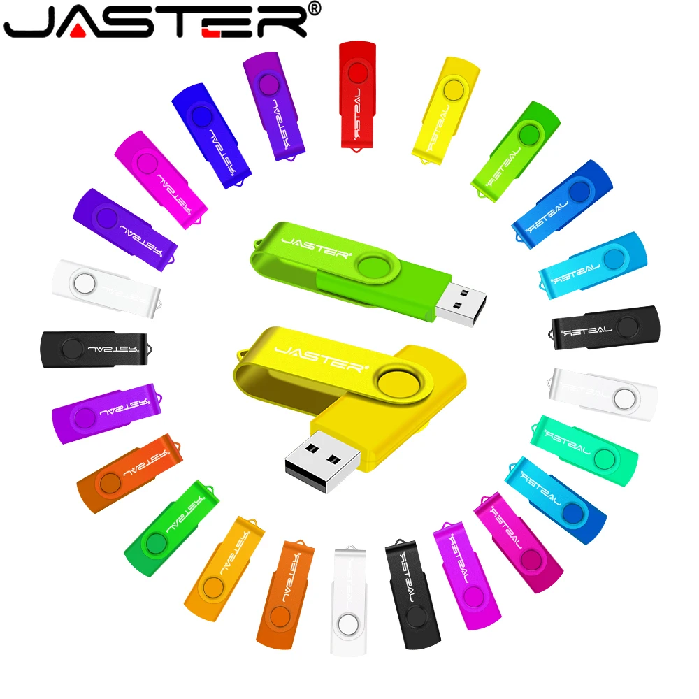 JASTER USB 2.0 Flash Drives 128GB Business Pen drive 64GB Free key chain Black Plastic Memory stick 32GB 16GB U disk for Laptop