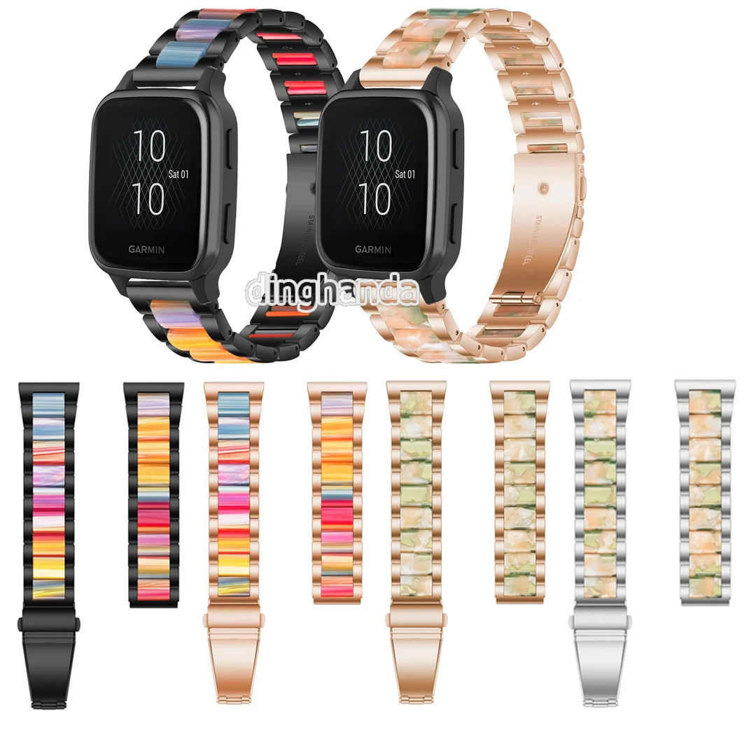 

20/22mm Strap Resin+Zinc Alloy Band with tools For Garmin Venu Sq music /venu2 plus/ Vivomove HR/ Vivoactive 4/ Venu2 45mm